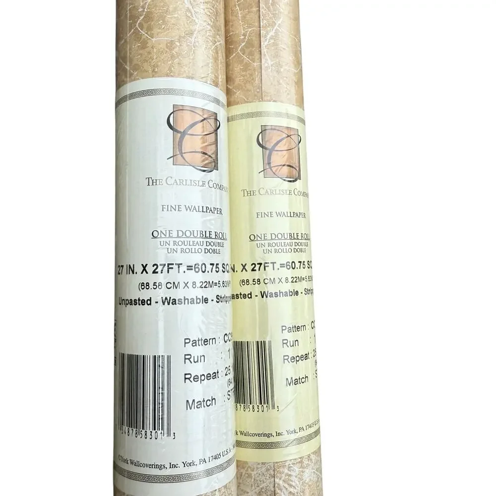 Carlisle Company Wallpaper Beige White Crackle Style CC9543 One Roll NEW 9 yards